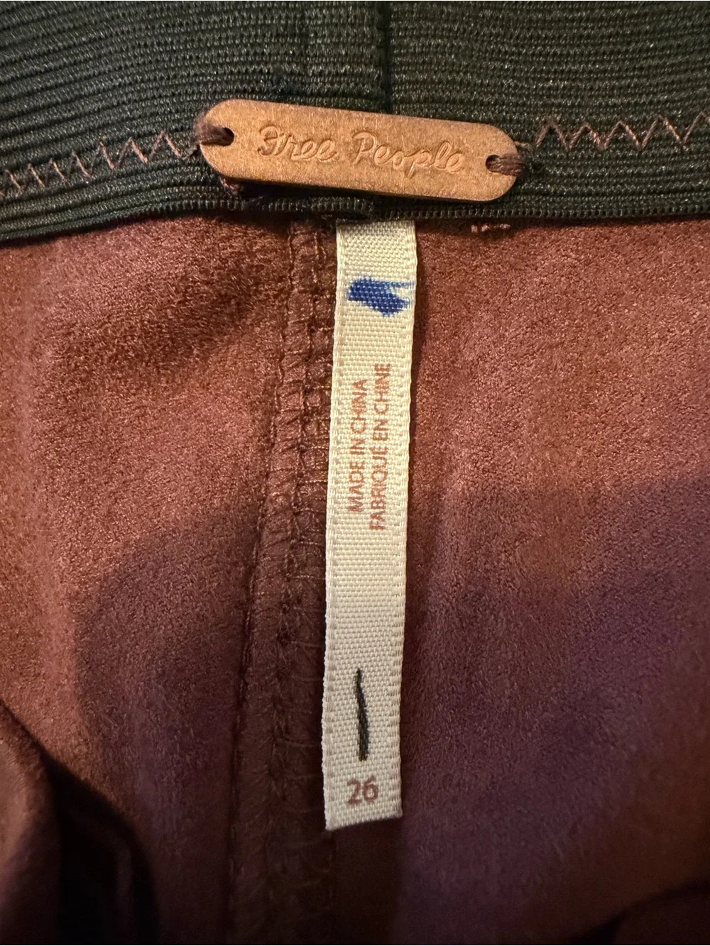 Free People Faux Suede Leggings Brown Size 26
